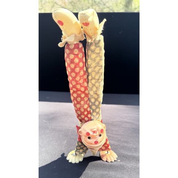 CIRCUS CLOWN DOING HAND STAND TIN WIND UP TOY JAPAN 1930s WORKS! -TO18 - Picture 9 of 11